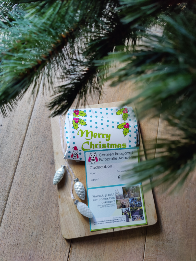 Kerstcadeau cadeaubon fotografie